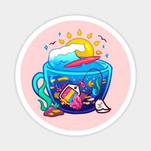 Pride Flag Teacup - Coral Reef Pansexual Magnet